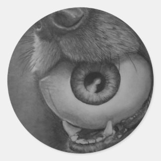 Rond Sticker à balle de chien et d'oeil