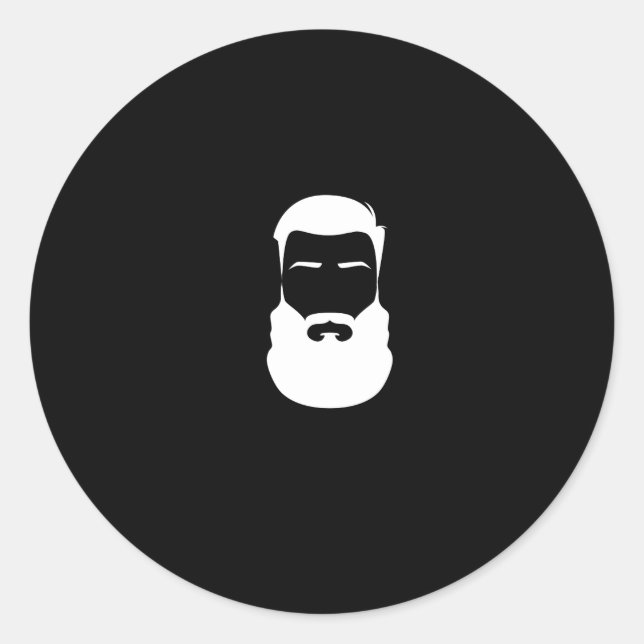 Rond Sticker à barbe blanche (Devant)