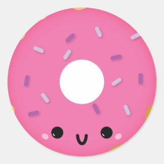 Rond Sticker à beigne rose mignon