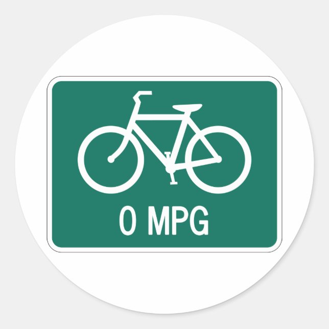 Rond Sticker à bicyclette 0 MPG (Devant)
