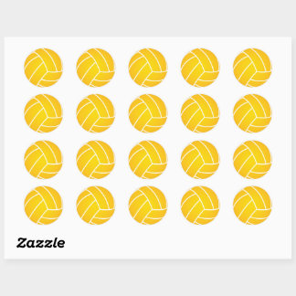 Rond Sticker à bille de polo d'eau jaune