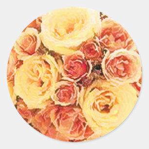 Rond Sticker à bouquet de roses de bracelet jaune