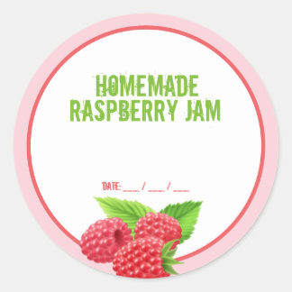 Rond Sticker à canne à confiture de framboise maison