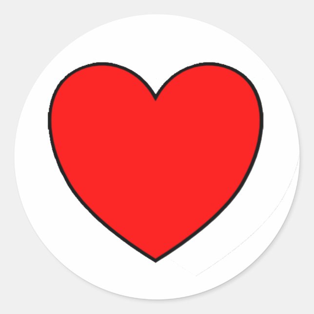 Rond Sticker à coeur unique (Devant)