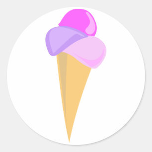 Rond Sticker à cône de crème glacée