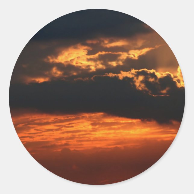 Rond Sticker à coucher de soleil (Devant)