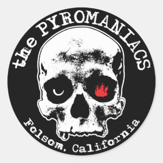 Rond Sticker à crâne Pyromaniacs