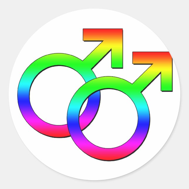 Rond Sticker à deux signaux masculins (Devant)