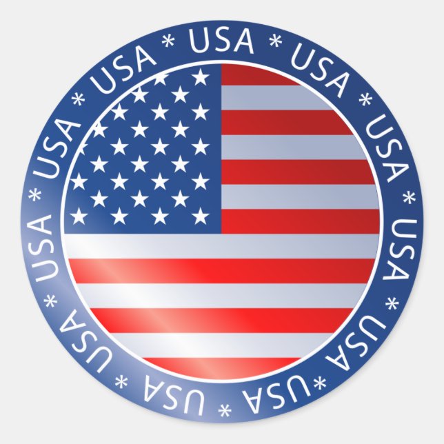 Rond Sticker à drapeau américain (Devant)
