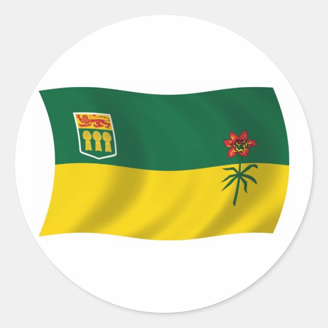 Rond Sticker à drapeau de la Saskatchewan (Devant)