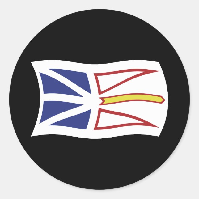 Rond Sticker À Drapeau De Terre-Neuve-Et-Labrador (Devant)