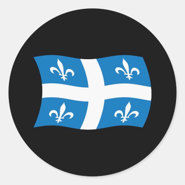 Rond Sticker à drapeau du Québec (Devant)