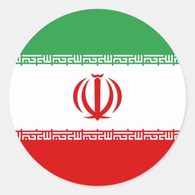 Rond Sticker à drapeau iranien (Devant)