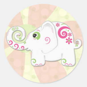 Rond Sticker à éléphant indien très élégant