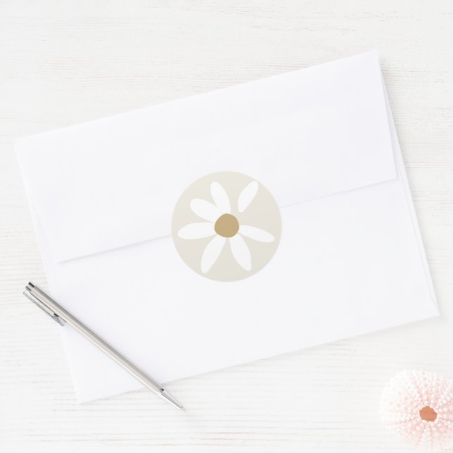 Rond Sticker à enveloppe d'invitation à la marguerite (Enveloppe)