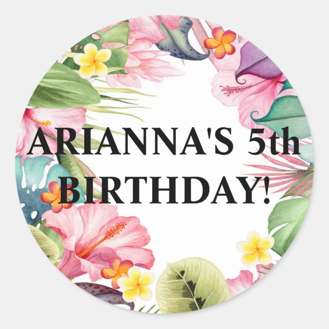 Rond Sticker à enveloppe tropicale (Devant)