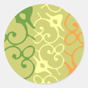 Rond Sticker à enveloppe verte orange blanche irlandais