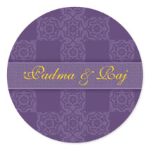 Sticker à enveloppe violette personnalisée