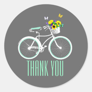 Rond Sticker à Fête des mariées de vélo de la jolie dam