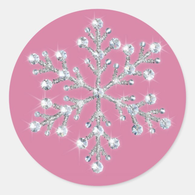 Rond Sticker à flacon à neige cristal (Devant)