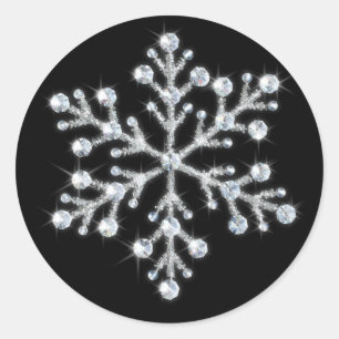 Rond Sticker à flacon à neige cristal