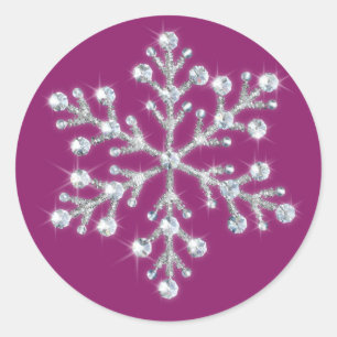 Rond Sticker à flakes de cristal (magenta)