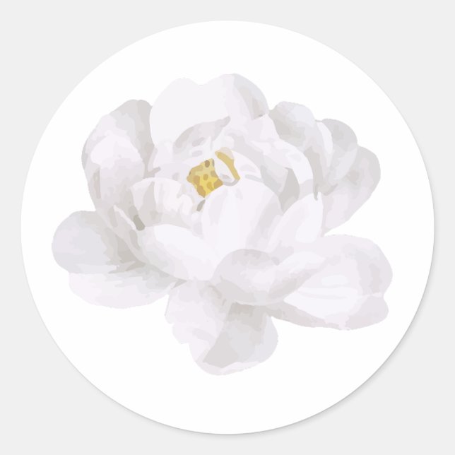 Rond Sticker à fleurs blanches (Devant)
