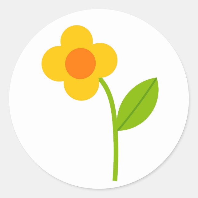 Rond Sticker à fleurs jaunes (Devant)