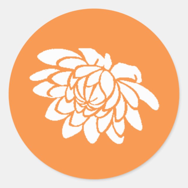 Rond Sticker à fleurs Lotus (orange vif) (Devant)