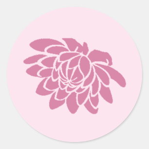Rond Sticker à fleurs Lotus (rose)