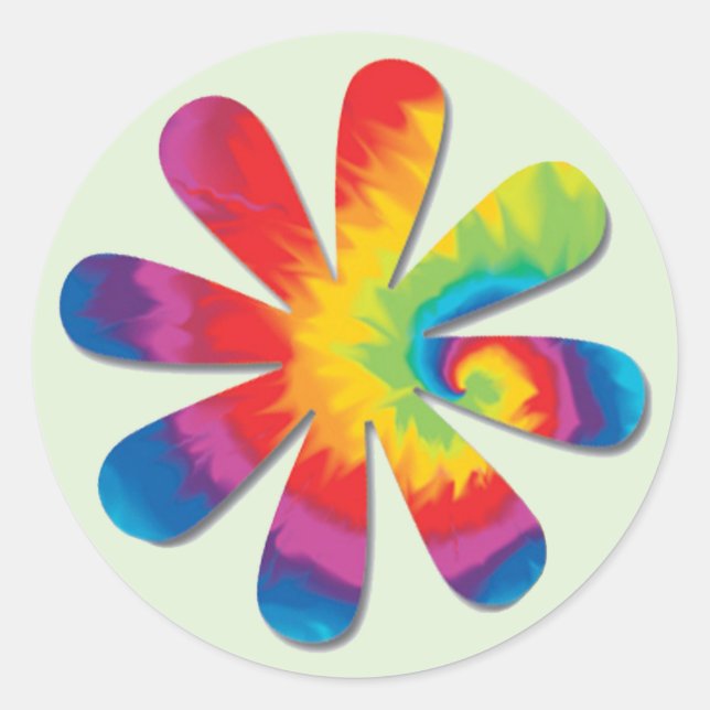 Rond Sticker à fleurs psychédélique (Devant)