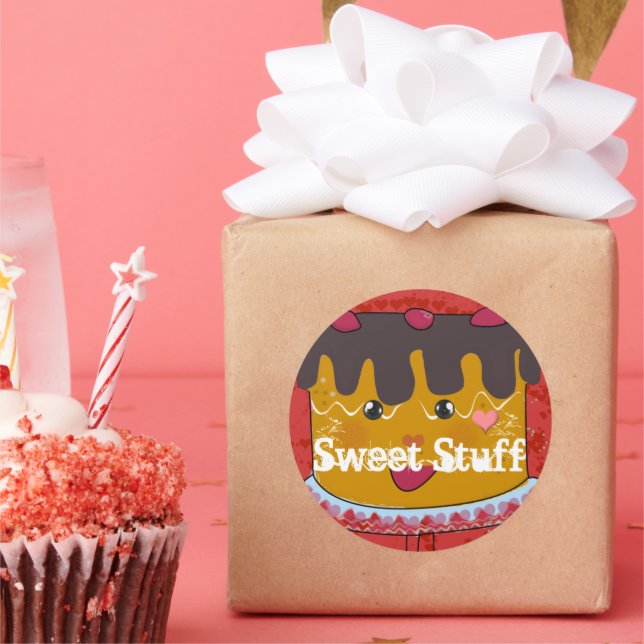 Rond Sticker à gâteau à sucré (Fête)