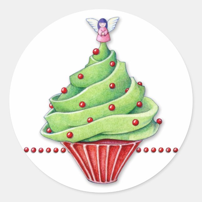 Rond Sticker à gâteau de Noël (Devant)
