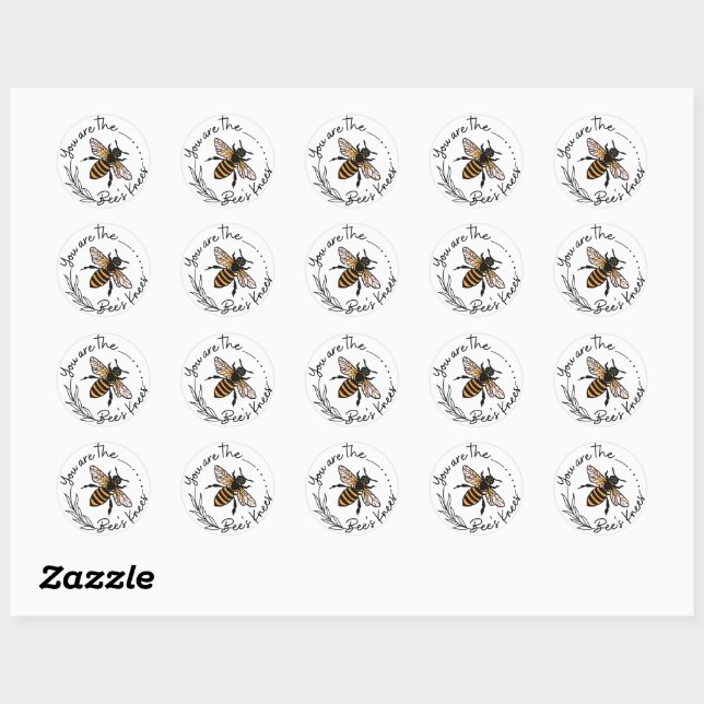 Rond Sticker à genoux des abeilles (Feuille)