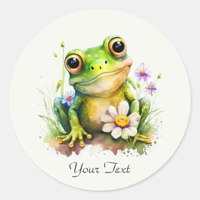 Rond Sticker à grenouille florale (Devant)