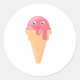 Rond Sticker à la crème glacée mignonne - Summer Sweet 