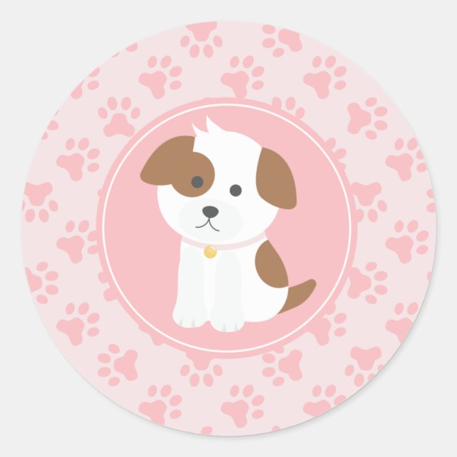 Rond Sticker à la menthe et rose (Devant)