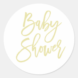 Rond Sticker à lettres baby shower jaune/citron vert