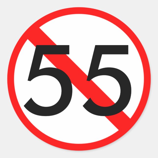 Rond Sticker à limite de vitesse 55 (Devant)