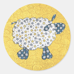 Rond Sticker à mouton de pays mignon