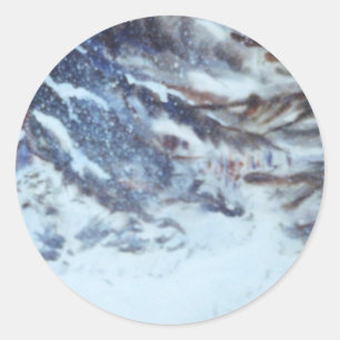 Rond Sticker à neige en hiver
