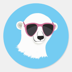 Rond Sticker à ours polaire cool
