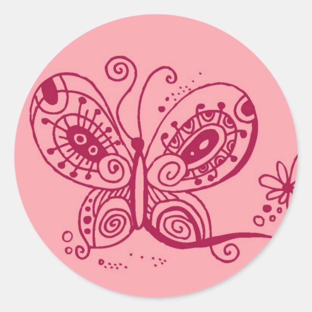 Rond Sticker à papillon (Devant)