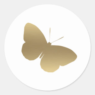 Rond Sticker à papillon d'or