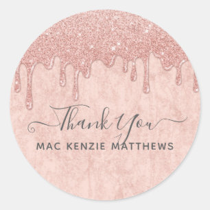 Rond Sticker à Parties scintillant à Merci Rose Gold Ro