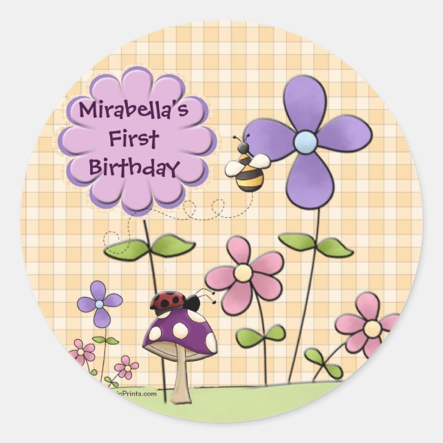 Rond Sticker à patchs de fleurs (Devant)