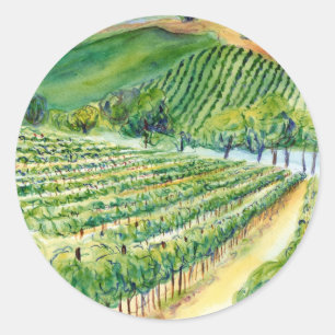 Rond Sticker à peinture Vigne de Californie