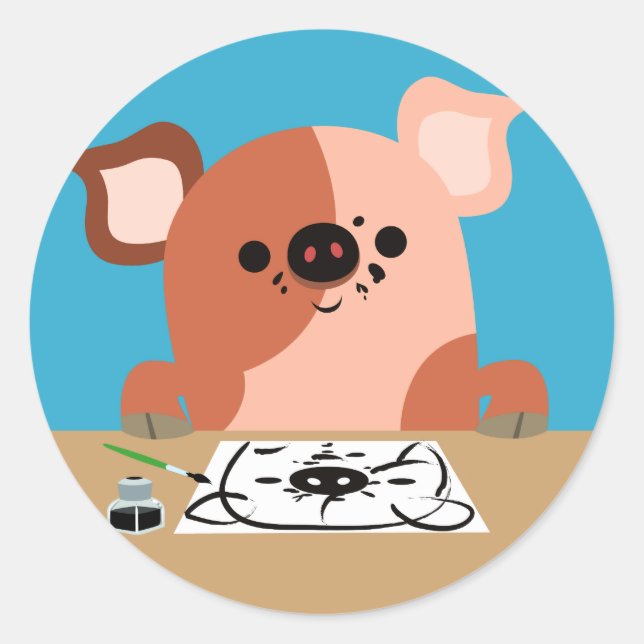 Rond Sticker à pinces en dessin de dessin mignon (Devant)