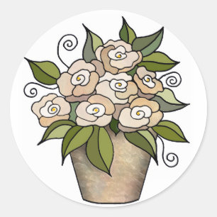 Rond Sticker à pot de fleurs