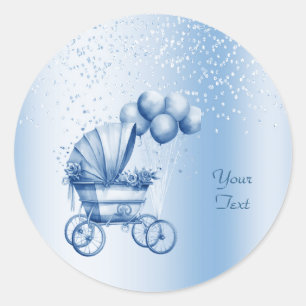 Rond Sticker à poussette bleue